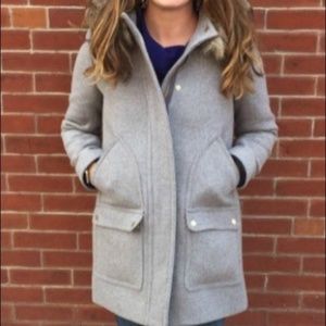 J. Crew Vail Chateau Parka - Grey - Size 6 - Wool